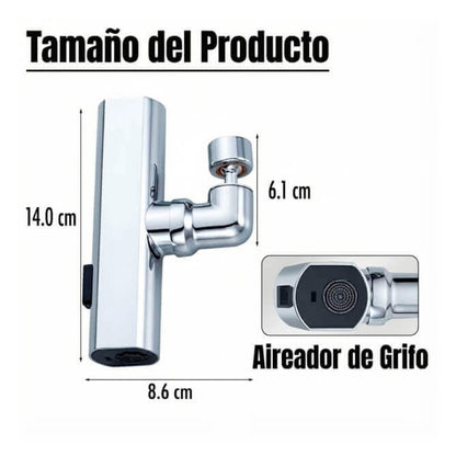 Llave Lavaplatos Cascada 360º Universal (3 en 1)