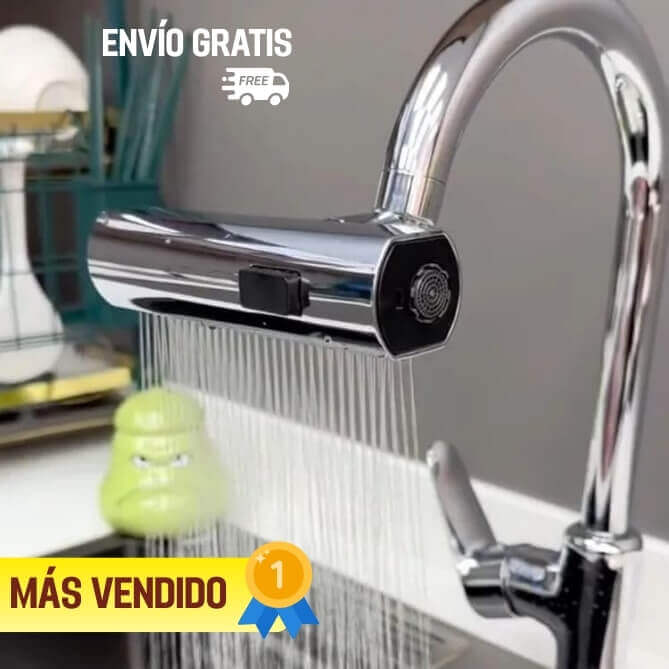 Llave Lavaplatos Cascada 360º Universal (3 en 1)