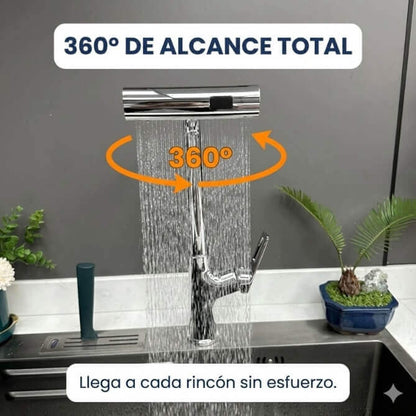 Llave Lavaplatos Cascada 360º Universal (3 en 1)