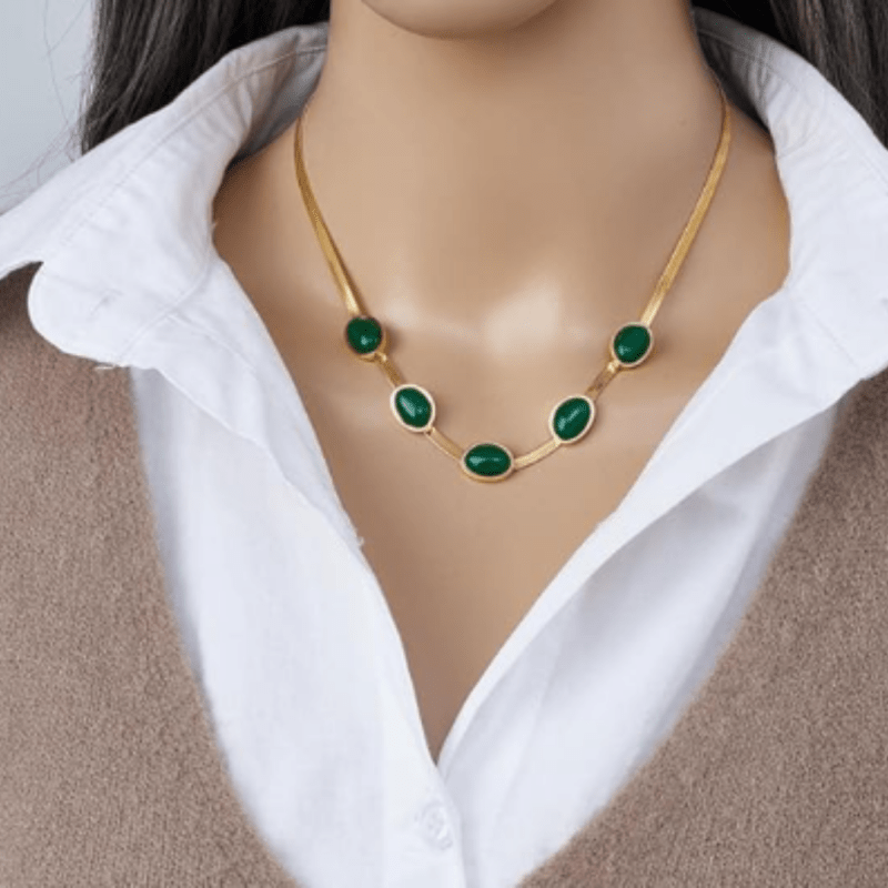 Set Collar Pendientes y Pulseras Esmeralda - SOLIZA - 